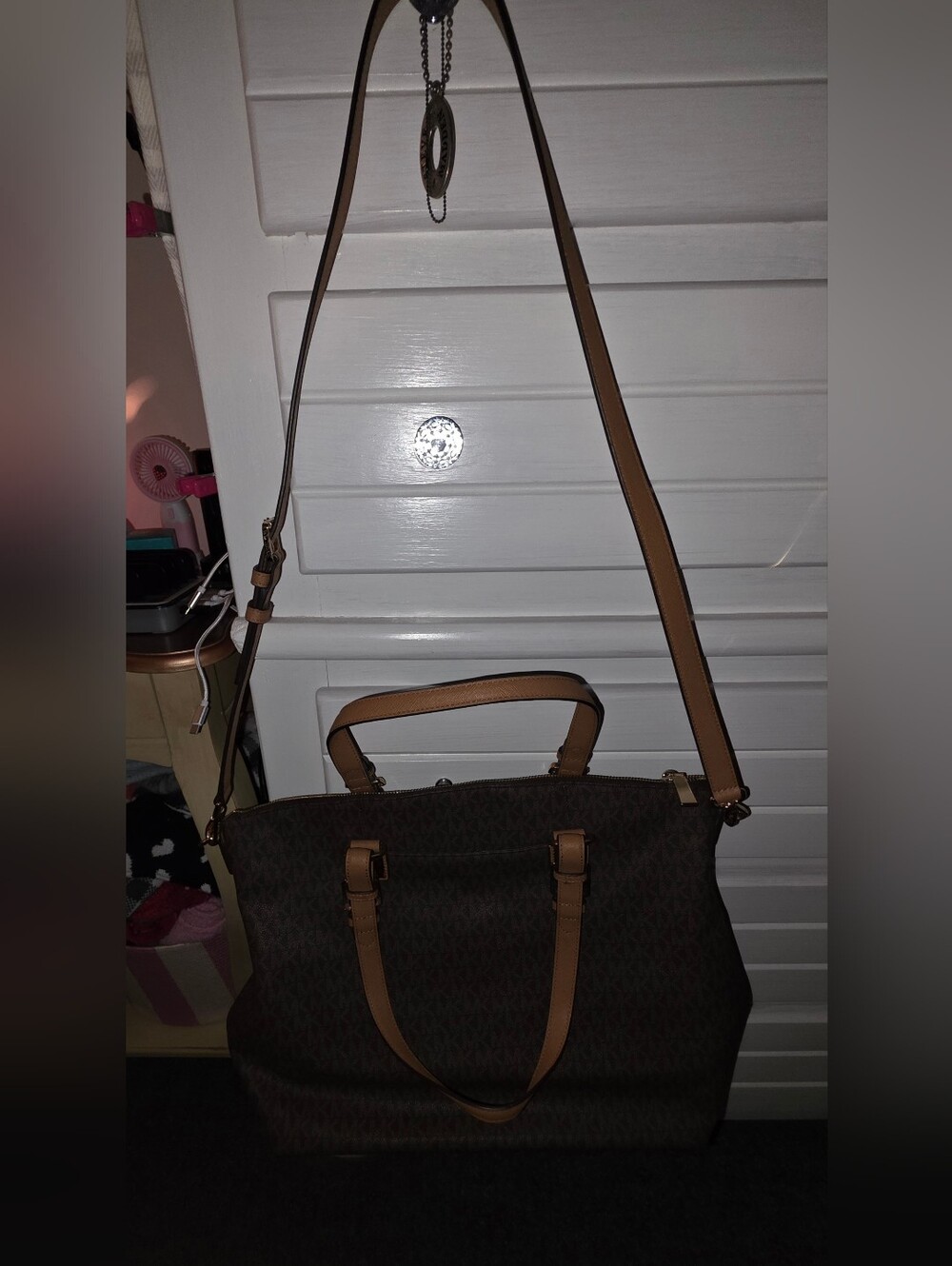 Michael Kors Brown Logo Multi-use Tote with Tan Trim - Picture 12 of 12